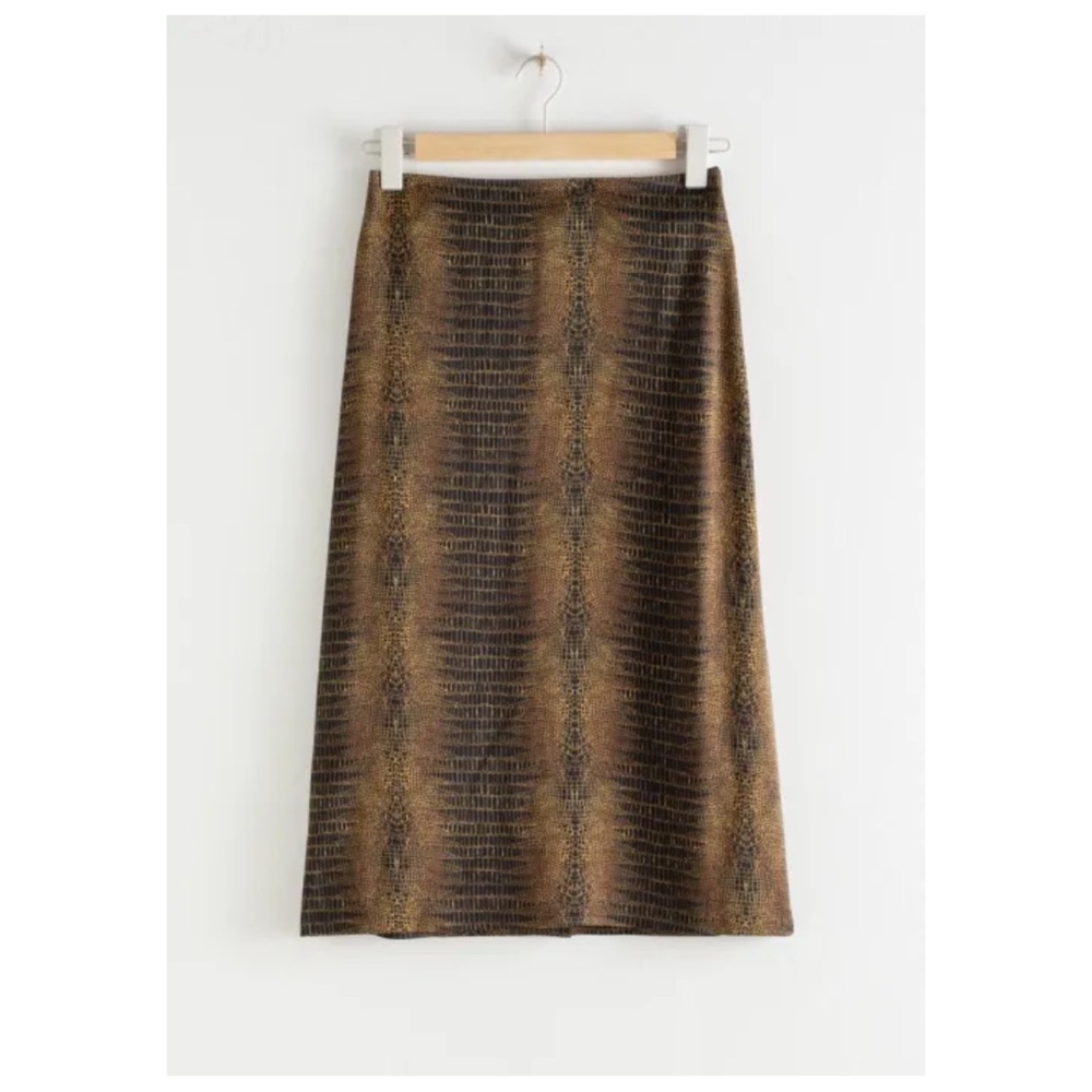 Python Animal Print Midi Skirt Size 4 - image 2